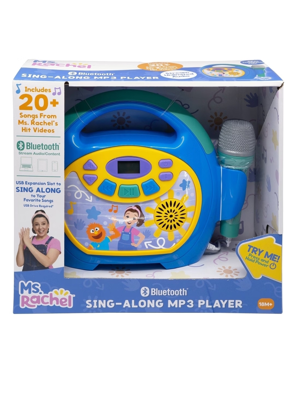 Rachel Blue & Yellow Bluetooth Sing-Along MP3 Player with Microphone